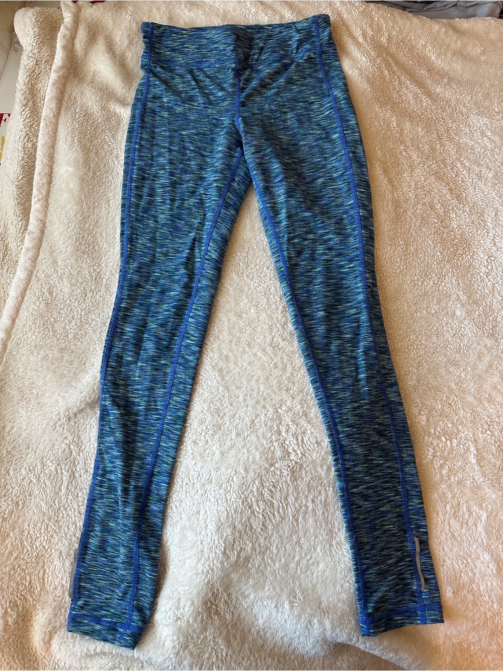 Athleta GIRL Blue Space-Dye Active Leggings